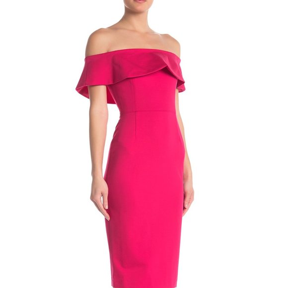 LOVE DESIGN Dresses & Skirts - LOVE DESIGN Off the-Shoulder Foldover Midi Dress